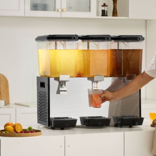 VEVOR  Εμπορικός Διανομέας Ποτών 18L x 3 Δεξαμενές Κρύου Χυμού SYYLJJBSJXS1XCB5NV2