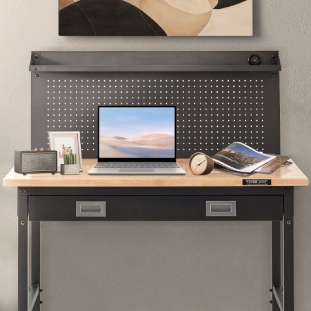 VEVOR  Πολυλειτουργικός Ξύλινος Πάγκος 48x24 με Πίνακα & Πρίζες  DGBG48X24INCHD1NXV2