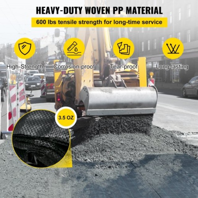 Υφασμάτινο Γεωύφασμα VEVOR 12.5 x 50 3.5oz για Δρόμους και Κήπους  BZTGB125X50PE01SYV0