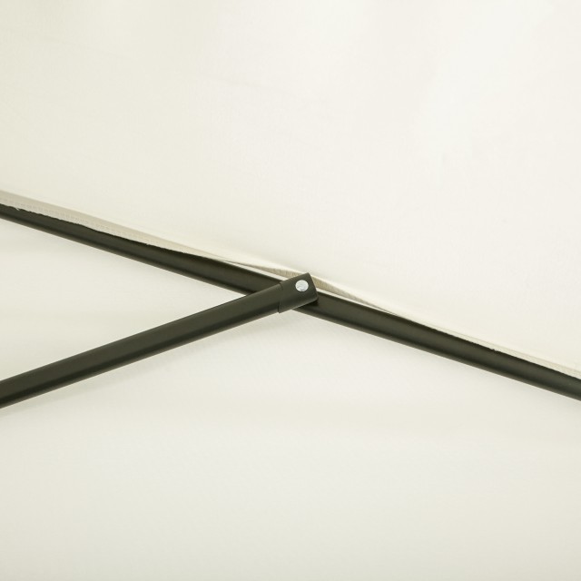 Outsunny Space-Saving Mezzaluna Wall Ombrella με άνοιγμα μανιβέλας, μπεζ 84D-074BG