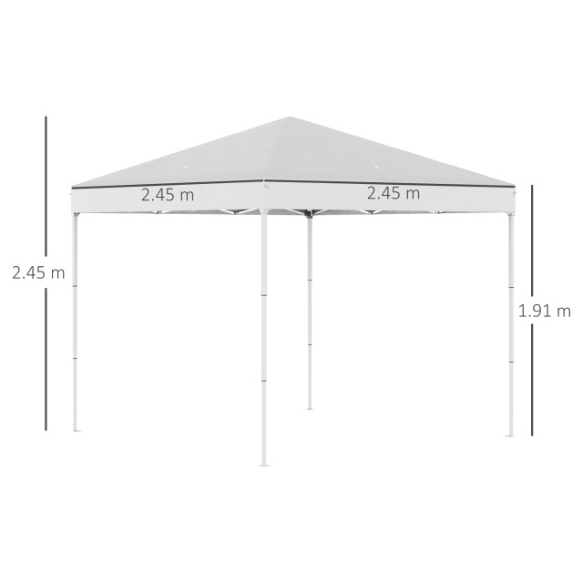 Outsunny Folding Garden Gazebo 2,45 x 2,45 m σε Steel and White Oxford Fabric 84C-119V01WT