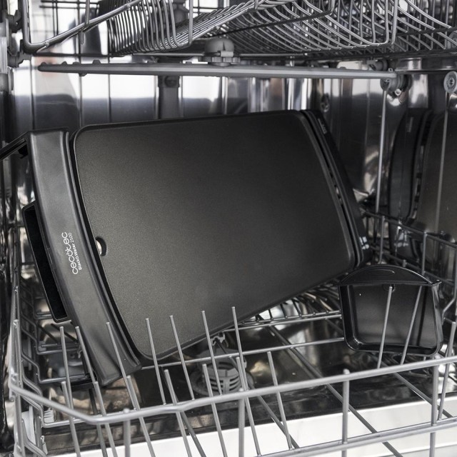 CECOTEC  Ηλεκτρική Πλάκα Ψησίματος Black&Water 2150 με Αντικολλητική Επίστρωση, Δίσκο Συλλογής Λίπους, Ρυθμιζόμενη Θερμοκρασία, Κατάλληλη για Πλυντήριο Πιάτων  CEC-03204