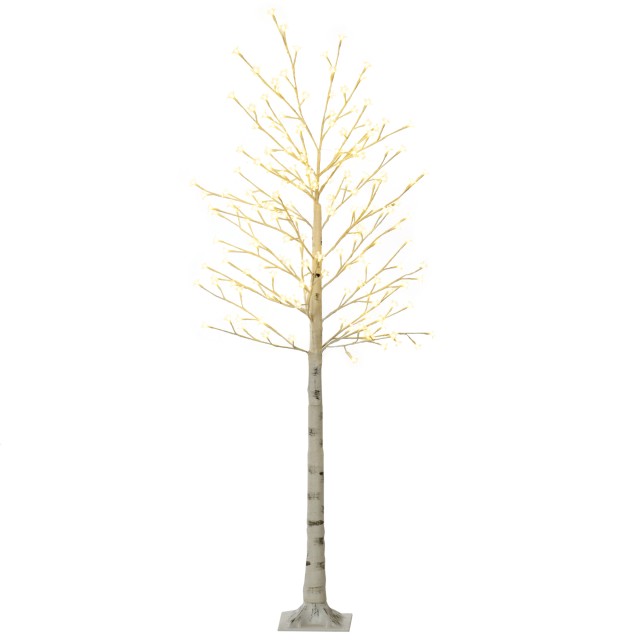 HOMCOM Φωτεινό Δέντρο Σημύδας με 180 Φώτα LED Υψος 180 cm και 3 Επί...