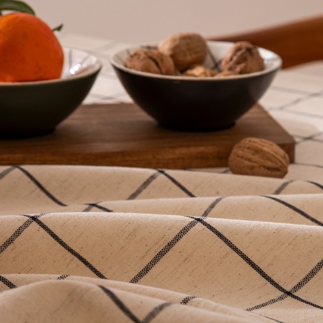 Atmosphera  Τραπεζομάντηλο  Helu Ορθογώνιο 150x250 cm, Μπεζ  Μπεζ και μαύρο, 150x250 εκ.  204459