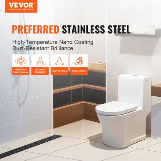 VEVOR Γραμμική Σχάρα Ντουζ 610mm, Μαύρη Ματ, Ανοξείδωτο Ατσάλι 304  XXPSGBXGHSCKFXQT9V0