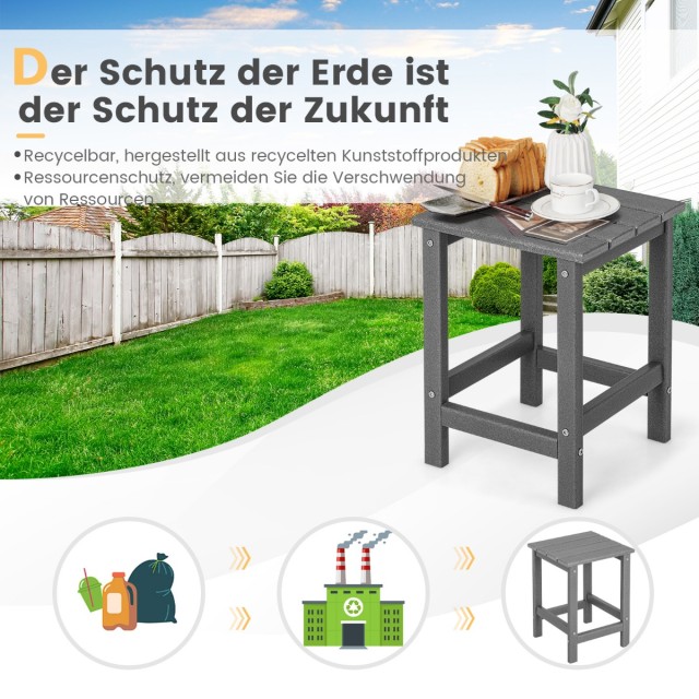 Costway Γκρι Ανθεκτικό Τραπέζι HDPE Adirondack 36x36x47 εκ. NP10939GR