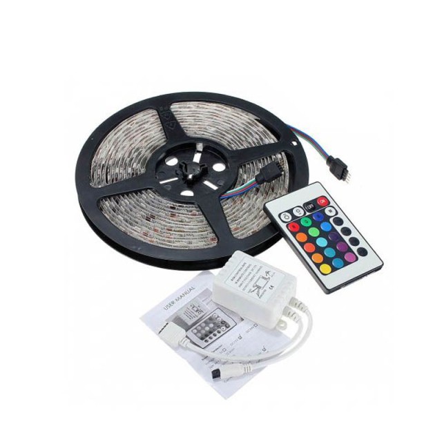 Αυτοκόλλητη Ταινία LED 5 m RGB 5050 12 V με Τηλεχειριστήριο Hoppline HOP1000496