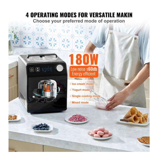 Αυτόματη Παγωτομηχανή και Γιαουρτομηχανή με Λειτουργία Ψύξης 2 Lt 1...