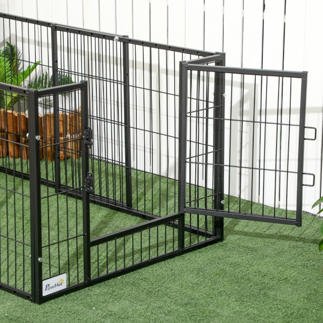 Παρκοκρέβατο PawHut Small Dog με 6 πάνελ για εξωτερικούς και εσωτερ...
