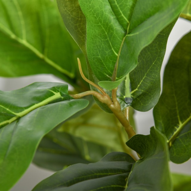 HOMCOM Τεχνητό Ficus 130cm για εσωτερικούς και εξωτερικούς χώρους, ρεαλιστικό τεχνητό φυτό με 78 φύλλα 830-437