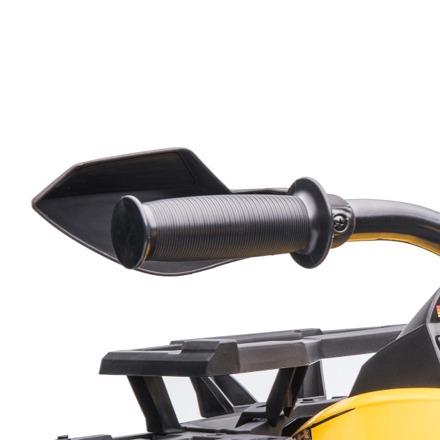 HOMCOM 12V Electric Kids Quad με λειτουργικούς προβολείς και πεντάλ, επαναφορτιζόμενη μπαταρία, κ.λπ. 3-5 ετών, 100x65x73cm - Μαύρο / Κίτρινο 370-170V90YL
