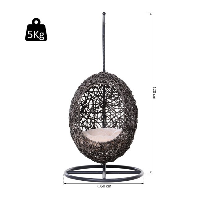 Αιώρα Γάτας από Ρατάν με Μαξιλάρι 60 x 120 cm PawHut D30-248