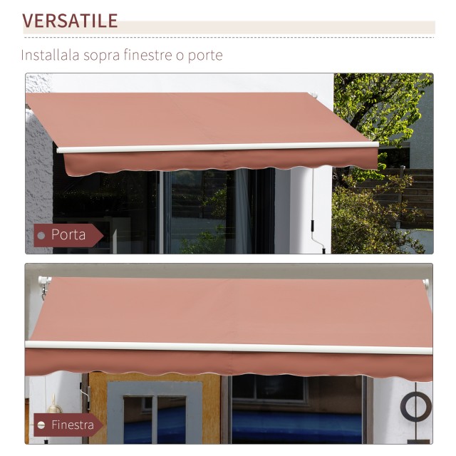 Outsunny Outsunny Outdoor Sun Shade Roller Blind Metal and Aluminium, 395x245cm, Rust Red 840-151CF