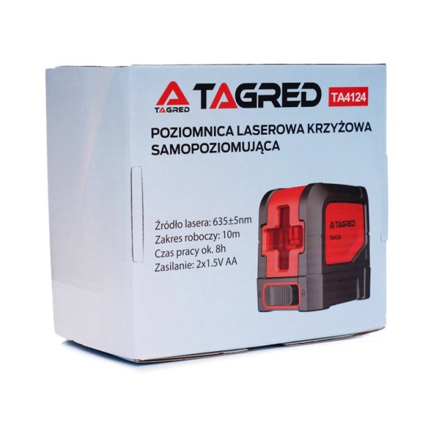 Αλφάδι Laser Σταυρού Κόκκινης Δέσμης με Μαγνητική Βάση Στήριξης TAGRED TA4124