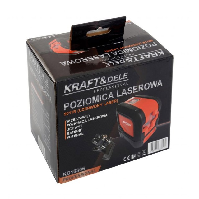 Αλφάδι Laser Σταυρού Κόκκινης Δέσμης με Βάση Στήριξης Kraft&Dele KD-10306