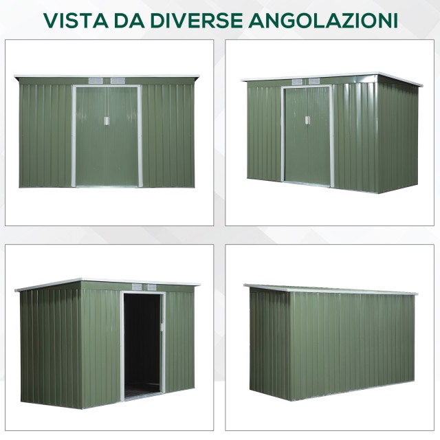 Outsunny Garden Shed Εργαλειοθήκη σε Ατσάλινο φύλλο με Συρόμενες Πό...