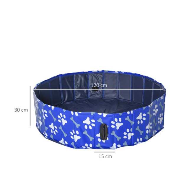 Αναδιπλούμενη Πισίνα για Σκύλους 120 x 30 cm PawHut D01-031V02