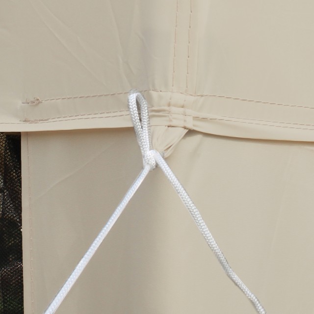 Outsunny Garden Gazebo 3x3m με κουνουπιέρα, διπλή οροφή και μεταλλικό σκελετό, μπεζ 84C-195V01BG