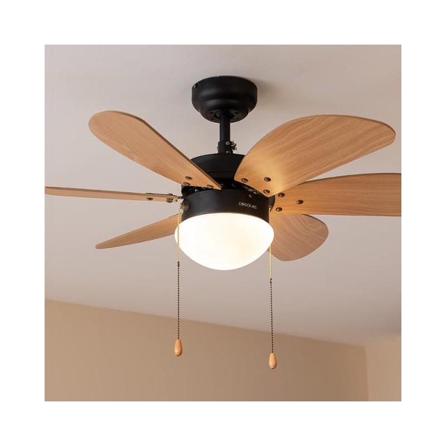 Ανεμιστήρας Οροφής με Φως 50 W EnergySilence Aero 360 Black&Wood Cecotec CEC-08368