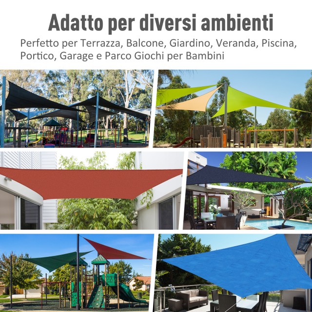 Outsunny Triangular Awning - Anti UV Sail Shade - Beige 5x5x5m 01-0622