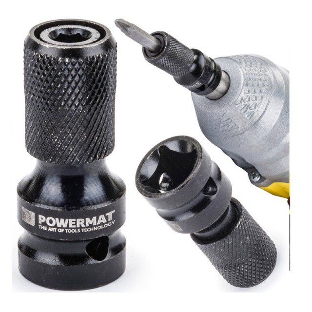 Αντάπτορας για Κλειδί Πρόσκρουσης 1/2  - 1/4 HEX POWERMAT PM-ASHU-0...