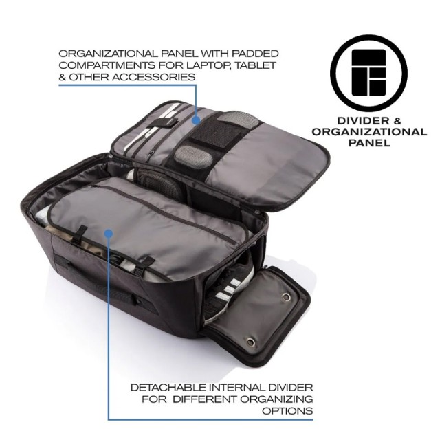 Αντικλεπτική Τσάντα Ταξιδίου 3 σε 1 Bobby Duffle XD Design Μαύρο