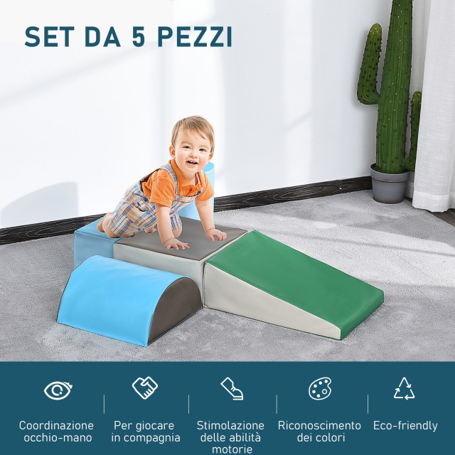 HOMCOM Set 5 Soft Constructions, Εκπαιδευτικό Παιχνίδι για Παιδιά Η...