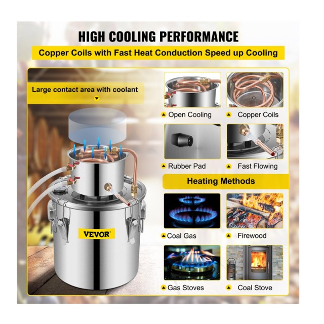 Αποστακτήρας Αλκοόλ από Ανοξείδωτο Ατσάλι 19 Lt VEVOR ZLSJ5GALZLQ00... Αποστακτήρας Αλκοόλ από Ανοξείδωτο Ατσάλι 19 Lt VEVOR ZLSJ5GALZLQ00...