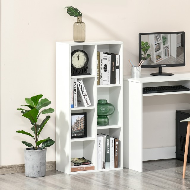 HOMCOM Modern Cube Βιβλιοθήκη με 7 Ράφια, σε μοριοσανίδα, 50x24x106...