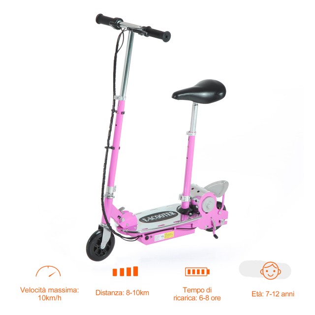 Homcom Electric Scooter με Παιδικό Κάθισμα, Ροζ AA1-042PK