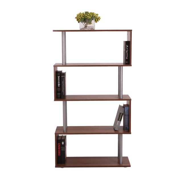 Ασύμμετρη Ξύλινη Βιβλιοθήκη με 5 Ράφια 80 x 30 x 145 cm HOMCOM 831-014