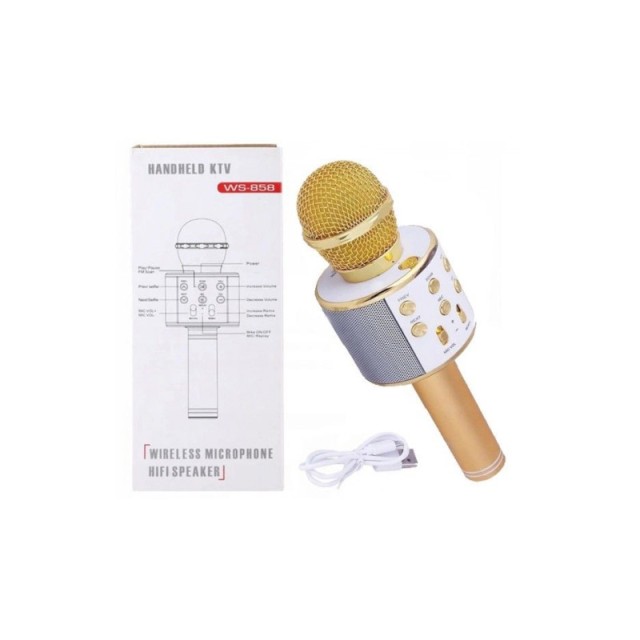 Ασύρματο Μικρόφωνο Καραόκε Bluetooth με Ενσωματωμένο Ηχείο Χρώματος...