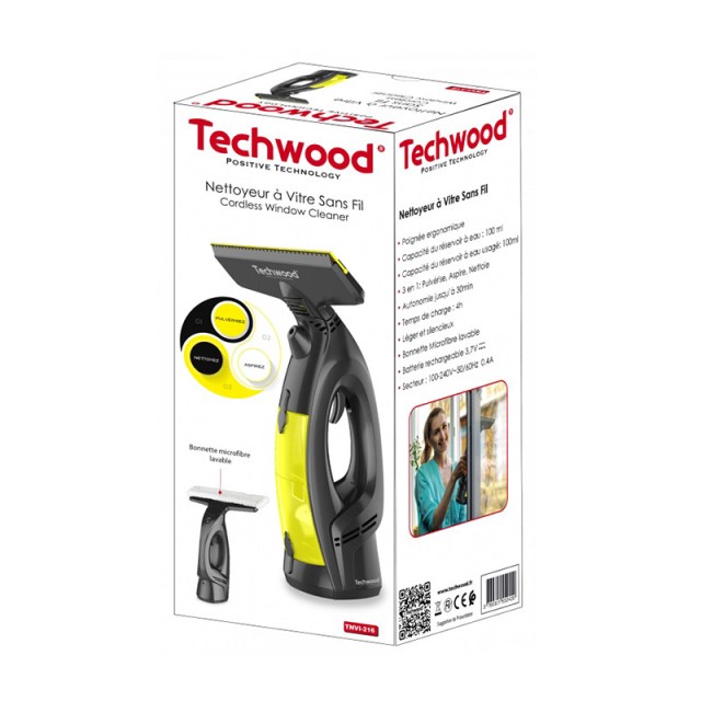 Ασύρματος Καθαριστής Τζαμιών 3.7 V Techwood TNVI-216