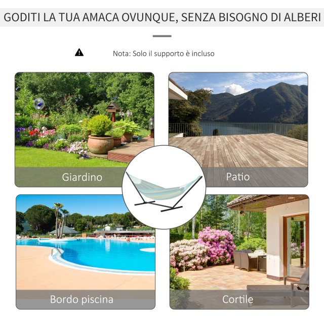 Μεταλλική Βάση Στήριξης Αιώρας 360 x 92 x 112 cm Outsunny 84A-082