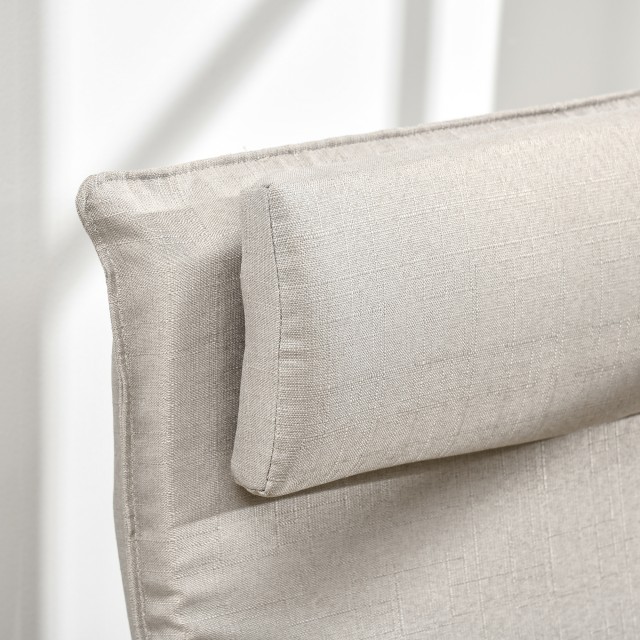 Πολυθρόνα HOMCOM Relax με Ottoman Footstool, Πολυθρόνα από ξύλο και ύφασμα λινό εφέ με μαξιλάρι προσκέφαλου, 67x69x100cm, Γκρι 839-382