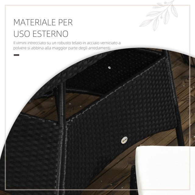 Outsunny Steel and PE Rattan Τραπέζι κήπου εξωτερικού χώρου και σετ...