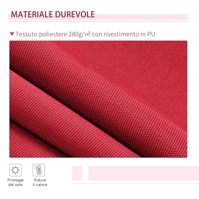 Outsunny Outsunny Outdoor Roller Roller Αδιάβροχο Πολυεστέρας, Κόκκινο Βουργουνδίας 3x2,5m 840-150WR