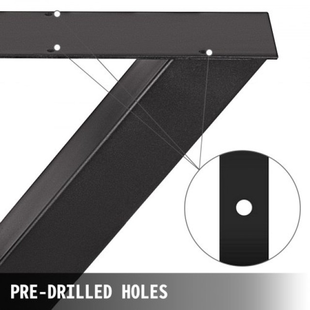 Μεταλλικά Πόδια Τραπεζιού VEVOR 28.4 x 29.9 ίντσες Μαύρα - Στυλ X-F...
