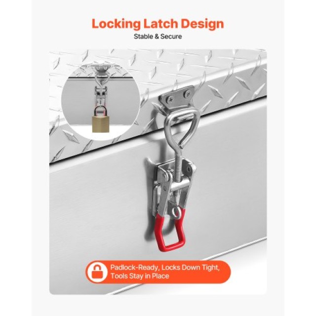 VEVOR Κουτί Εργαλείων Φορτηγού από Αλουμίνιο, Βαρέως Τύπου με Αντιο...