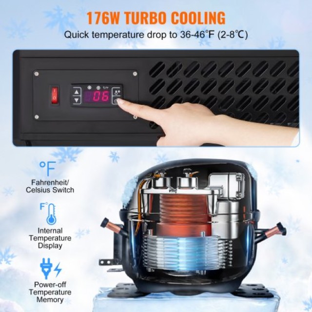 VEVOR  Ψυγείο Βιτρίνα Αρτοποιίας 3.5 cu.ft/100L 2 Επιπέδων DGZSJTMH...
