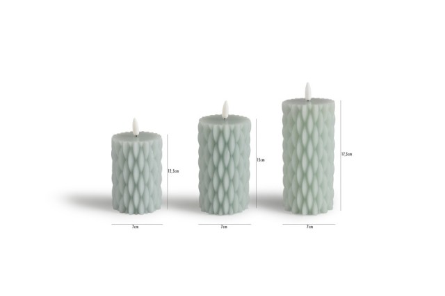 Σετ LED κεριών 3 τεμαχίων Ανοιχτό Γκρι 8720604887952  Lifa-Living