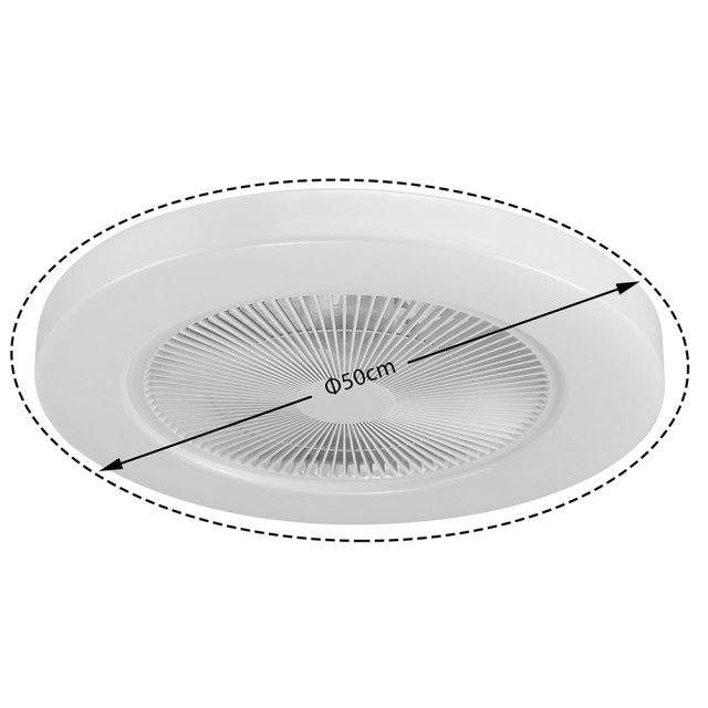 BAKAJI Ανεμιστήρας Οροφής με Λάμπα LED Θερμό Ψυχρό 50 cm 3 Ταχύτητε...