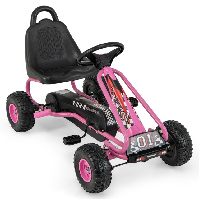 Costway Παιδικό Ποδήλατο Go Kart με Ρυθμιζόμενο Κάθισμα & Χειρόφρεν...