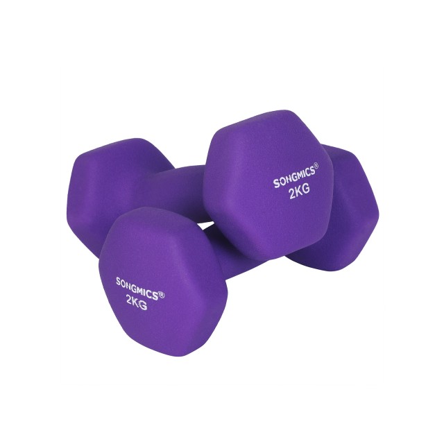 SONGMICS Σετ 2τμχ Αλτήρες από Νεοπρένιο 2x2kg Μωβ SYL64PL 