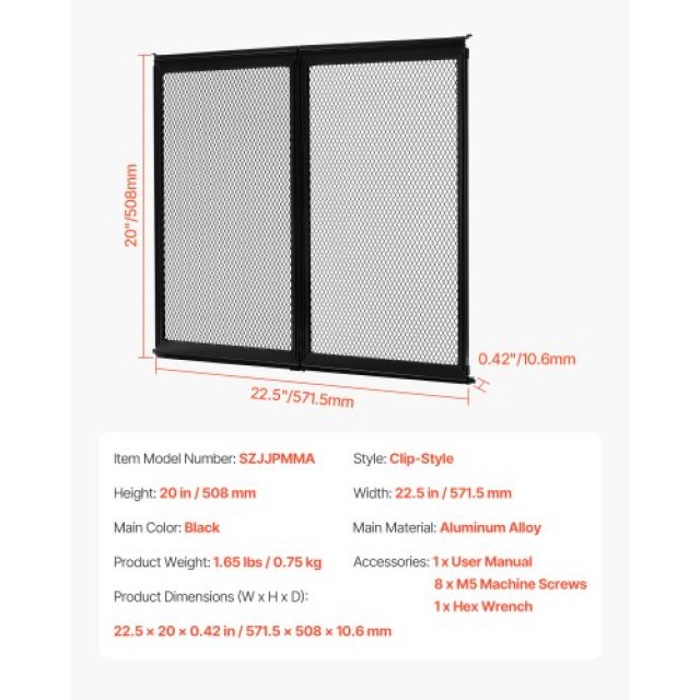 VEVOR Προστατευτικό Πόρτας RV 571.5 x 508 mm Αλουμινίου για Κατοικί...