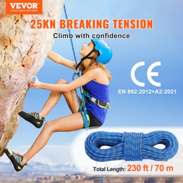 Σχοινί Αναρρίχησης VEVOR 10.2mm 70M Μπλε  DSDLS230YC10DESE6V0