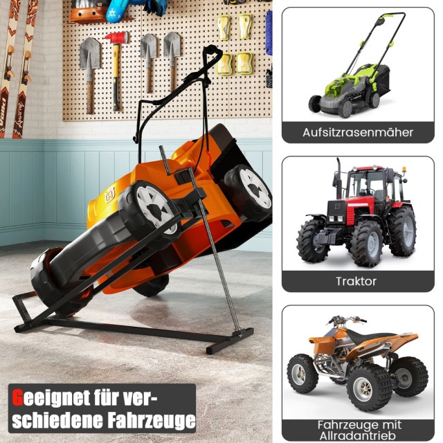 Costway Ρυθμιζόμενη Αναδιπλούμενη Ηλεκτρική Ανυψωτική Πλατφόρμα Μαύ...