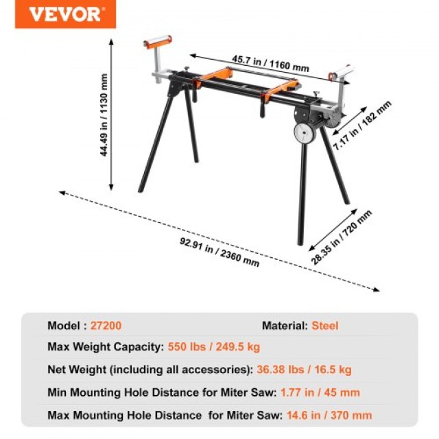 VEVOR  Πτυσσόμενη Βάση Πριονιού 550lbs Χάλυβας  RZXXQJZJGZ894RZZVV0