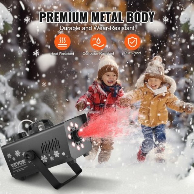 VEVOR  Φορητή Μηχανή Χιονιού 800W με LED για Γιορτές XHJXP800WSCXUT...