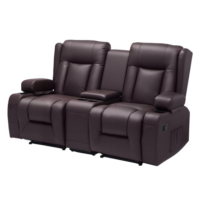 VEVOR Διθέσιος Ανακλινόμενος Καναπές 63x65.55x32.3 - Καφέ, USB, Θήκ... VEVOR Διθέσιος Ανακλινόμενος Καναπές 63x65.55x32.3 - Καφέ, USB, Θήκ...